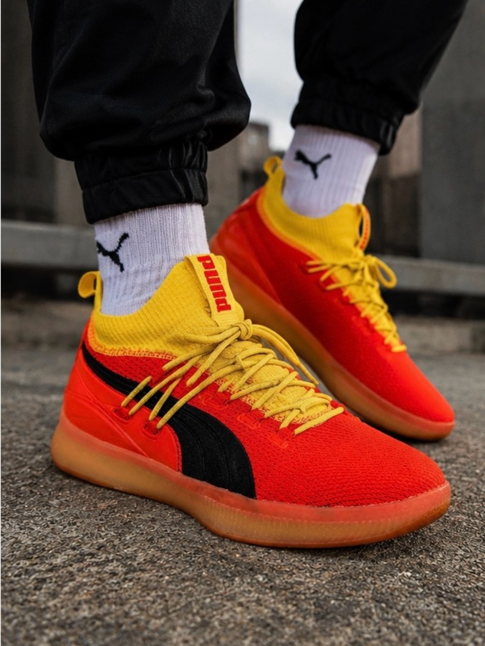 Puma Clyde Court Disrupt Red Blast Basketball Sneakers Men’s Size 10